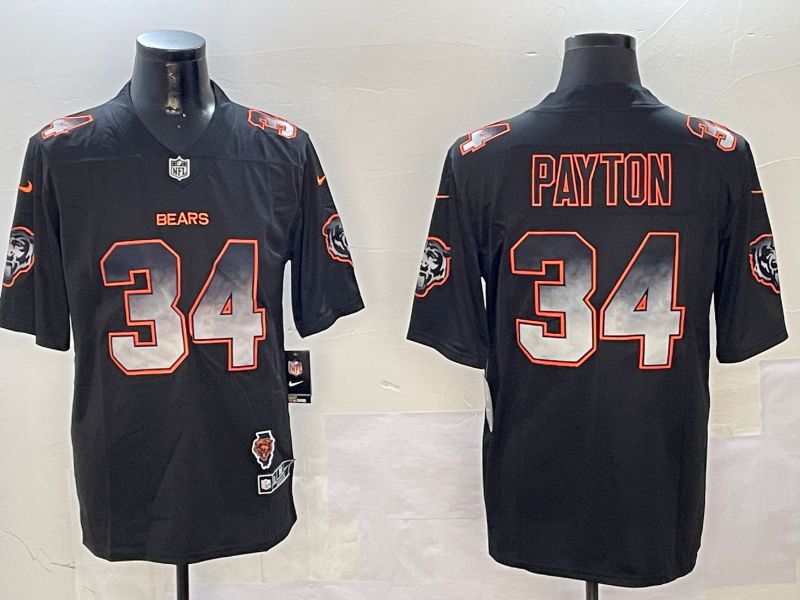 Men Chicago Bears #34 Payton Black Nike Smoke Fashion 2024 Limited NFL Jersey style 2->los angeles rams->NFL Jersey